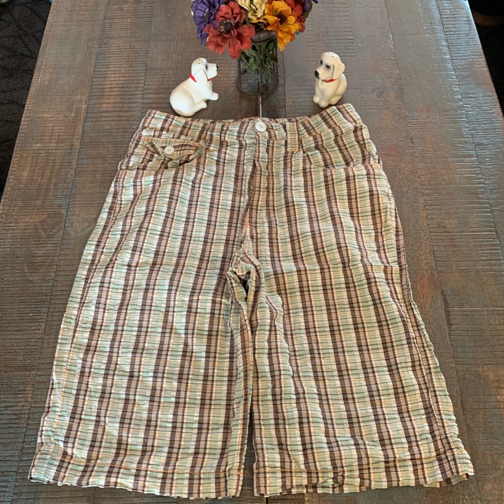 🔥Boys SOUTH POLE Long Plaid Shorts Size 14💥